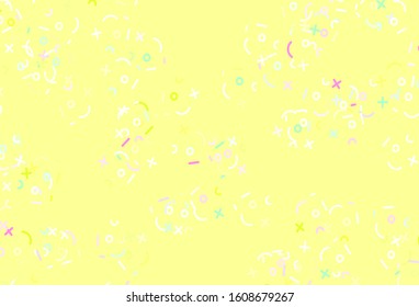 Light Multicolor vector background with arithmetic signs. Colored mathematic signs with gradient on white background. Pattern for posters, banners of math books.
