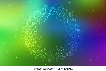 Light Multicolor vector background with astronomical stars. Glitter abstract illustration with colorful cosmic stars. Smart design for your business advert.