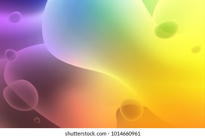 Light Multicolor vector background with bent lines. A sample with blurred bubble shapes. Brand-new design for your ads, poster, banner.