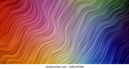 Light Multicolor vector background with bent lines. Colorful illustration, which consists of curves. Pattern for business booklets, leaflets