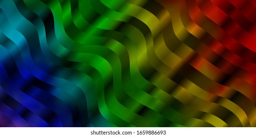 Light Multicolor vector background with bent lines. Abstract gradient illustration with wry lines. Template for your UI design.