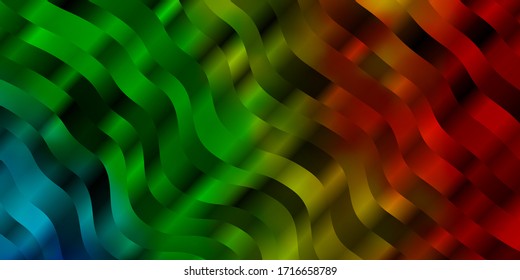 Light Multicolor vector background with bent lines. Abstract gradient illustration with wry lines. Template for your UI design.