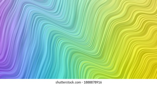 Light Multicolor vector background with bent lines. Colorful geometric sample with gradient curves.  Pattern for ads, commercials.