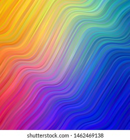Light Multicolor vector background with bows. Colorful geometric sample with gradient curves.  Best design for your ad, poster, banner.
