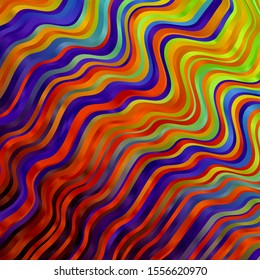 Light Multicolor vector background with bows. Colorful illustration with curved lines. Design for your business promotion.