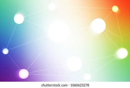 Light Multicolor vector background with bubbles, lines. Colorful illustration with circles and lines in futuristic style. Pattern can be used for beautiful websites.