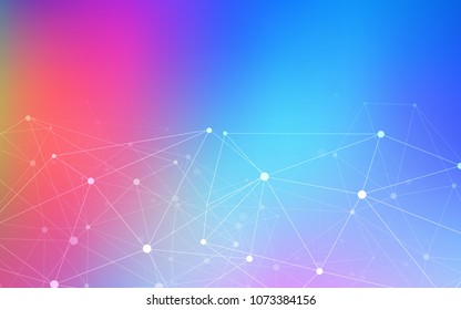 Light Multicolor vector background with bubbles, lines. Decorative design in abstract style with triangle structure. Pattern can be used for beautiful websites.
