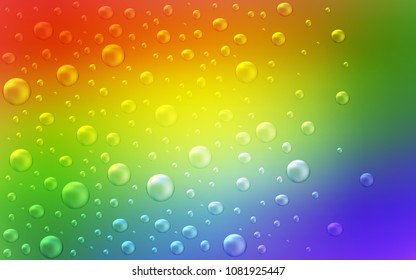 Light Multicolor vector background with bubbles. Blurred bubbles on abstract background with colorful gradient. Pattern can be used as texture of water, rain drops.