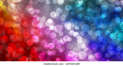 Light Multicolor vector background with bubbles. Colorful illustration with gradient dots in nature style. New template for a brand book.