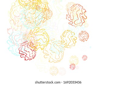 Light Multicolor vector background with circles, curves. Glitter abstract illustration with colorful dots, lines. New template for your brand book.