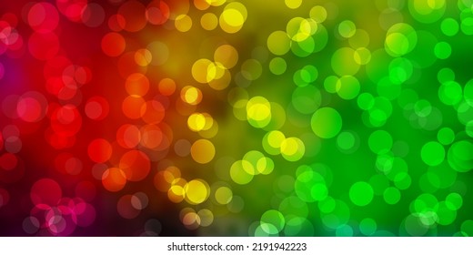 Light Multicolor vector background with circles. Colorful illustration with gradient dots in nature style. Pattern for wallpapers, curtains.