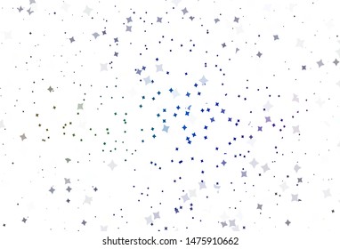 Light Multicolor vector background with colored stars. Decorative shining illustration with stars on abstract template. Best design for your ad, poster, banner.