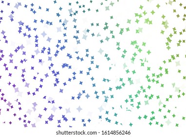 Light Multicolor vector background with colored stars. Modern geometrical abstract illustration with stars. Pattern for futuristic ad, booklets.