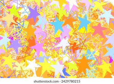 Light Multicolor vector background with colored stars. Decorative shining illustration with stars on abstract template. Pattern for astrology websites.