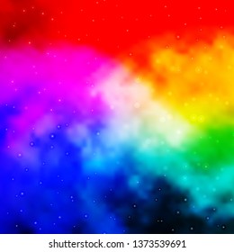 Light Multicolor vector background with colorful stars. Shining colorful illustration with small and big stars. Pattern for new year ad, booklets.