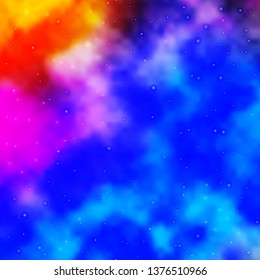 Light Multicolor vector background with colorful stars. Shining colorful illustration with small and big stars. Theme for cell phones.