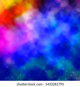 Light Multicolor vector background with colorful stars. Decorative illustration with stars on abstract template. Theme for cell phones.
