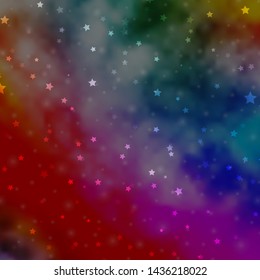 Light Multicolor vector background with colorful stars. Blur decorative design in simple style with stars. Theme for cell phones.