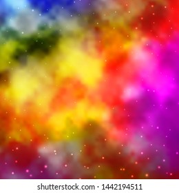 Light Multicolor vector background with colorful stars. Decorative illustration with stars on abstract template. Pattern for wrapping gifts.
