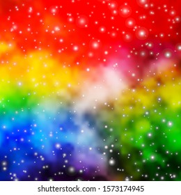 Light Multicolor vector background with colorful stars. Colorful illustration with abstract gradient stars. Pattern for new year ad, booklets.