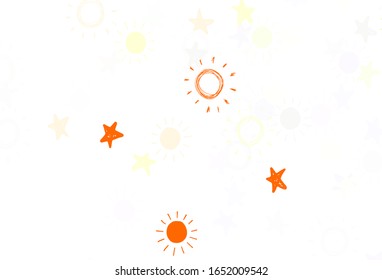 Hell Mehrfarbige Vektorillustration mit bunten Sternen, Sonnen. Farbige Illustration mit Sternen, Sonnen. Muster für futuristische Werbung, Broschüren.