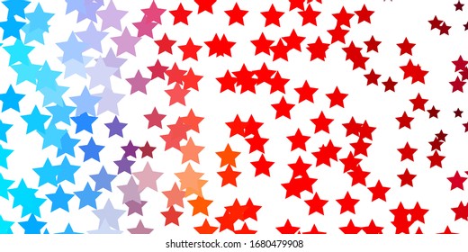 Light Multicolor vector background with colorful stars. Decorative illustration with stars on abstract template. Pattern for wrapping gifts.