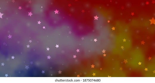 Light Multicolor vector background with colorful stars. Blur decorative design in simple style with stars. Pattern for new year ad, booklets.