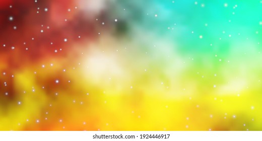 Light Multicolor vector background with colorful stars. Shining colorful illustration with small and big stars. Pattern for websites, landing pages.