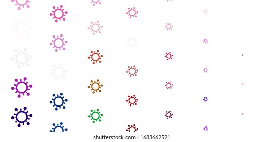 Light Multicolor vector background with covid-19 symbols. Colorful  gradient illness symbols in simple abstract style. Wallpaper for health protection.