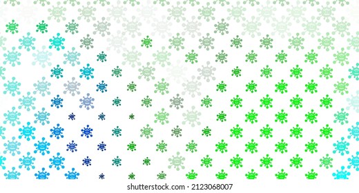 Light Multicolor vector background with covid-19 symbols. Simple design in abstract style with infection forms. Wallpaper for health protection.