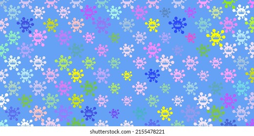 Light Multicolor vector background with covid-19 symbols. Colorful  gradient illness symbols in simple abstract style. Best design for quarantine events.