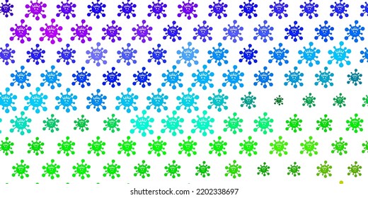 Light Multicolor vector background with covid-19 symbols. Colorful  gradient illness symbols in simple abstract style. Simple design against epidemic information.