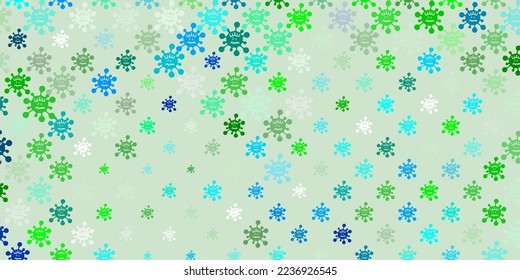 Light Multicolor vector background with covid-19 symbols. Simple design in abstract style with infection forms. Wallpaper for health protection.