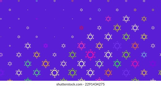 Light multicolor vector background with covid-19 symbols. Simple design in abstract style with infection forms. Wallpaper for health protection.