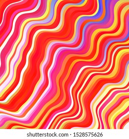 Light Multicolor vector background with curved lines. Colorful abstract illustration with gradient curves. Template for cellphones.
