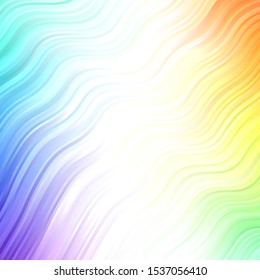 Light Multicolor vector background with curved lines. Illustration in halftone style with gradient curves. Pattern for ads, commercials.