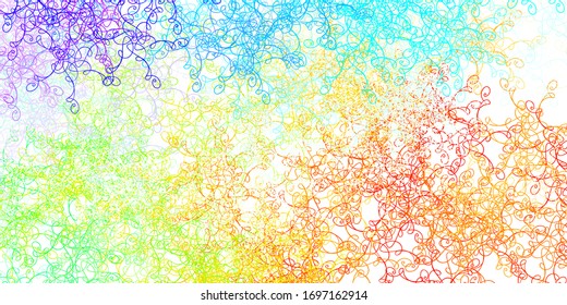 Light Multicolor vector background with curved lines. Gradient illustration in simple style with bows. Best design for your ad, poster, banner.