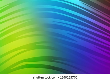 Light Multicolor vector background with curved lines. Colorful gradient illustration in simple style with lines. Brand new design for your ad.