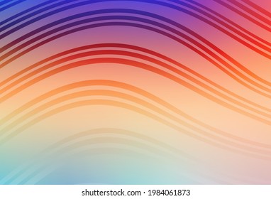 Light Multicolor vector background with curved lines. A shining illustration, which consists of curved lines. Simple template for your design.