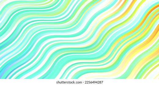Light Multicolor vector background with curved lines. Illustration in halftone style with gradient curves. Pattern for ads, commercials.