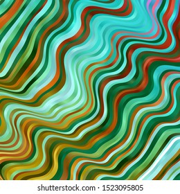 Light Multicolor vector background with curves. Colorful abstract illustration with gradient curves. Smart design for your promotions.
