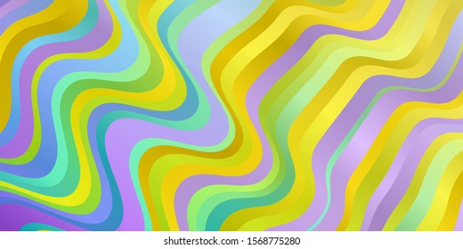 Light Multicolor vector background with curves. Illustration in abstract style with gradient curved.  Pattern for commercials, ads.