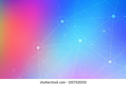 Light Multicolor vector background with dots and lines. Illustration with set of colorful abstract circles and lines. Completely new template for your brand book.