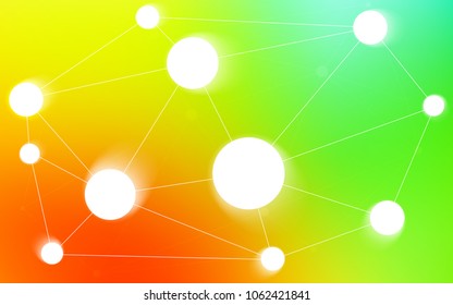 Light Multicolor vector background with dots and lines. Design with connection of dots and lines on colorful background. Pattern can be used as texture of wallpapers.