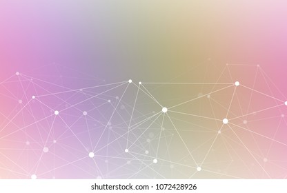 Light Multicolor vector background with dots and lines. Modern abstract colorful illustration with spheres and lines. Pattern can be used for beautiful websites.