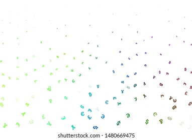 Light Multicolor vector background with financial symbols. Shining colored illustration with currency signs. Design for business advert of economic, wealth.