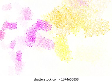 Light Multicolor vector background with forms of artificial intelligence. Colored AI structure with gradient lines and dots. Pattern for science, futuristic designs.