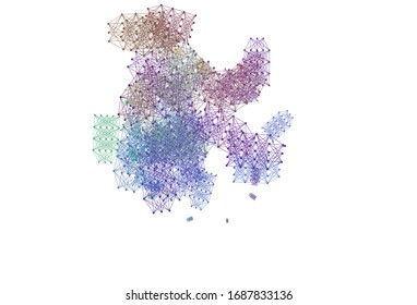 Light Multicolor vector background with forms of artificial intelligence. Shining illustration with AI shapes on abstract template. Design for depiction of cyber innovations.