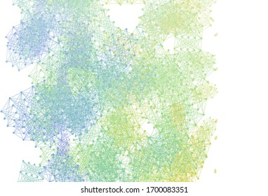 Light Multicolor vector background with forms of artificial intelligence. Colored AI structure with gradient lines and dots. Pattern for science, futuristic designs.