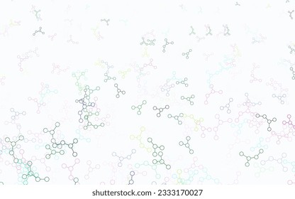Light Multicolor vector background with forms of artificial intelligence. Colored AI structure with gradient lines and dots. Template for ads of intellect, innovations.